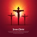 Elegant jesus christ design isolated on red gradient background vector