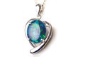 Elegant jewelry opal stone silver pendant heart