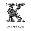Elegant K initial monogram logo classic style outline