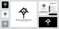 Elegant Key House Logo Design, Real Estate Logo Icon Symbol Design Vector Template Royalty Free Stock Photo