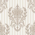 Elegant khaki damask wallpaper