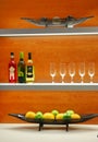 Elegant kitchen decoration on shelf