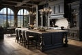 Elegant kitchen featuring dark wood cabinetry for a timeless appeal