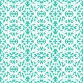 Elegant lace pattern with white lines on aqua blue