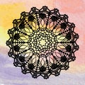 Elegant lacy doily. Crochet mandala. Royalty Free Stock Photo
