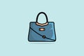 Elegant Ladies Bright Leather Bag with Black Handle vector design. Beauty fashion objects icon concept. New arrival women fashion