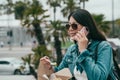 Elegant lady chatting on the cellphone Royalty Free Stock Photo