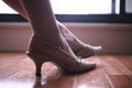 Elegant lady legs and feet Royalty Free Stock Photo