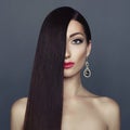 Elegant lady with long healthy hair Royalty Free Stock Photo