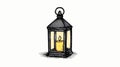 Elegant Lantern with Illuminated Candle Vector Drawing for Creative Projects Royalty Free Stock Photo