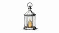 Elegant Lantern with Illuminated Candle Vector Drawing for Creative Projects Royalty Free Stock Photo
