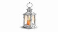 Elegant Lantern with Illuminated Candle Vector Drawing for Creative Projects Royalty Free Stock Photo