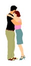 Elegant Latino dancers couple illustration isolated. Sensual tango dancing people in ballroom night event. Wedding dancer.