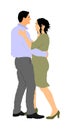 Elegant Latino dancers couple illustration isolated. Sensual tango dancing people in ballroom night event. Wedding dancer.