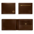 Elegant leater men's wallet. Vector illusration. Royalty Free Stock Photo