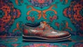 Elegant leather shoe with intricate pattern, a symbol of luxury generated by AI