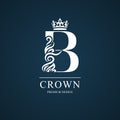 Elegant letter B. Graceful royal style. Calligraphic beautiful logo. Vintage drawn emblem for book design, brand name, business ca