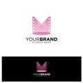 Elegant letter M logo for strip film logo design concept Royalty Free Stock Photo