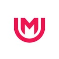 Elegant letter UM MU logo design, simple typography symbol, minimal monogram logo