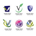 Elegant Letter V logo concept vector set Royalty Free Stock Photo
