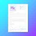 Elegant letterhead template design in minimal style. Scientific vector concept.