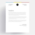 Elegant letterhead template design in minimalist style