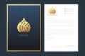 Elegant letterhead template design in minimalist style with Logo. Golden luxury business design for cover, banner