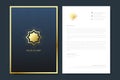 Elegant letterhead template design in minimalist style with Logo. Golden luxury business design for cover, banner