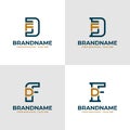 Elegant Letters DF and FD Monogram Logo, suitable for business with FD or DF initials