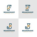 Elegant Letters FJ and JF Monogram Logo, suitable for business with FJ or JF initials