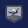 elegant Light airplane related shield emblems Royalty Free Stock Photo