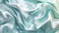 Elegant Light Blue Satin Fabric Texture Background with Soft Waves Royalty Free Stock Photo