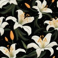 Elegant Lilies in a Simple Pattern AI Generated