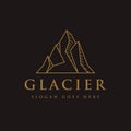 Elegant line art iceberg glacier logo icon