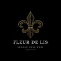 Elegant Lineart fleur de lis logo icon vector Royalty Free Stock Photo