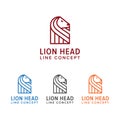 Elegant Lion Logo with Line Head Concept