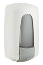 Elegant liquid soap dispenser made of white shiny plastic