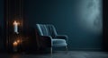 Elegant living room, blue armchair Royalty Free Stock Photo