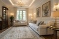 Elegant living room with white sofa Royalty Free Stock Photo