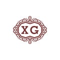 Elegant logo letter XG Swirl typeface design