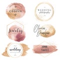 elegant logotype collection wedding planners photographers Royalty Free Stock Photo