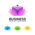 Elegant lotus book people logo