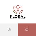 Elegant Lotus Flower Floral Blossom Abstract Line Logo