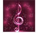 Elegant luminous contour of the treble clef on a dark background, neon-effect, music, musical note Royalty Free Stock Photo