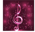 Elegant luminous contour of the treble clef on a dark background, neon-effect, music, musical note