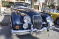 Elegant and luxurious British vintage car model Jaguar XK150 in black color