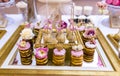 Elegant and luxurious arrangement with colorful pastries