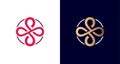 Elegant and luxurious infinity logo, cross symbol, letter S in circle border emblem, 