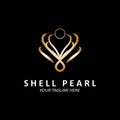 Elegant Luxury Beauty Logo Design Shell Pearl Jewellery, suitable for stickers, banners, posters, companies