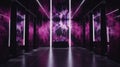 Elegant luxury black dressing room with purple abstract oil painting Royalty Free Stock Photo